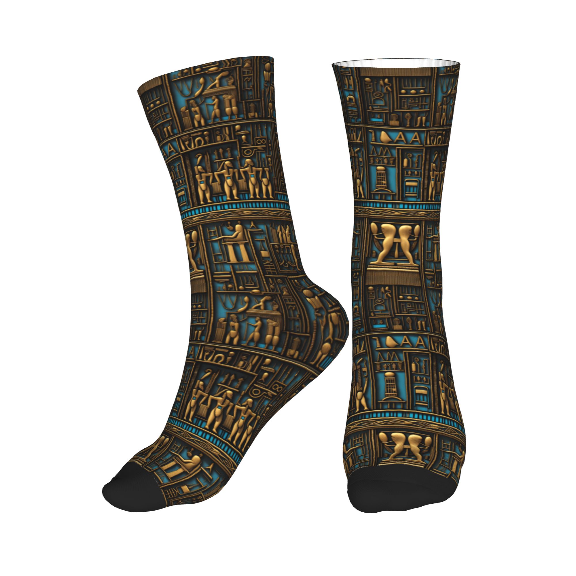 Dress Sock Men - Grappige Egyptische hiërogliefen kunstpatroon herensokken unisex