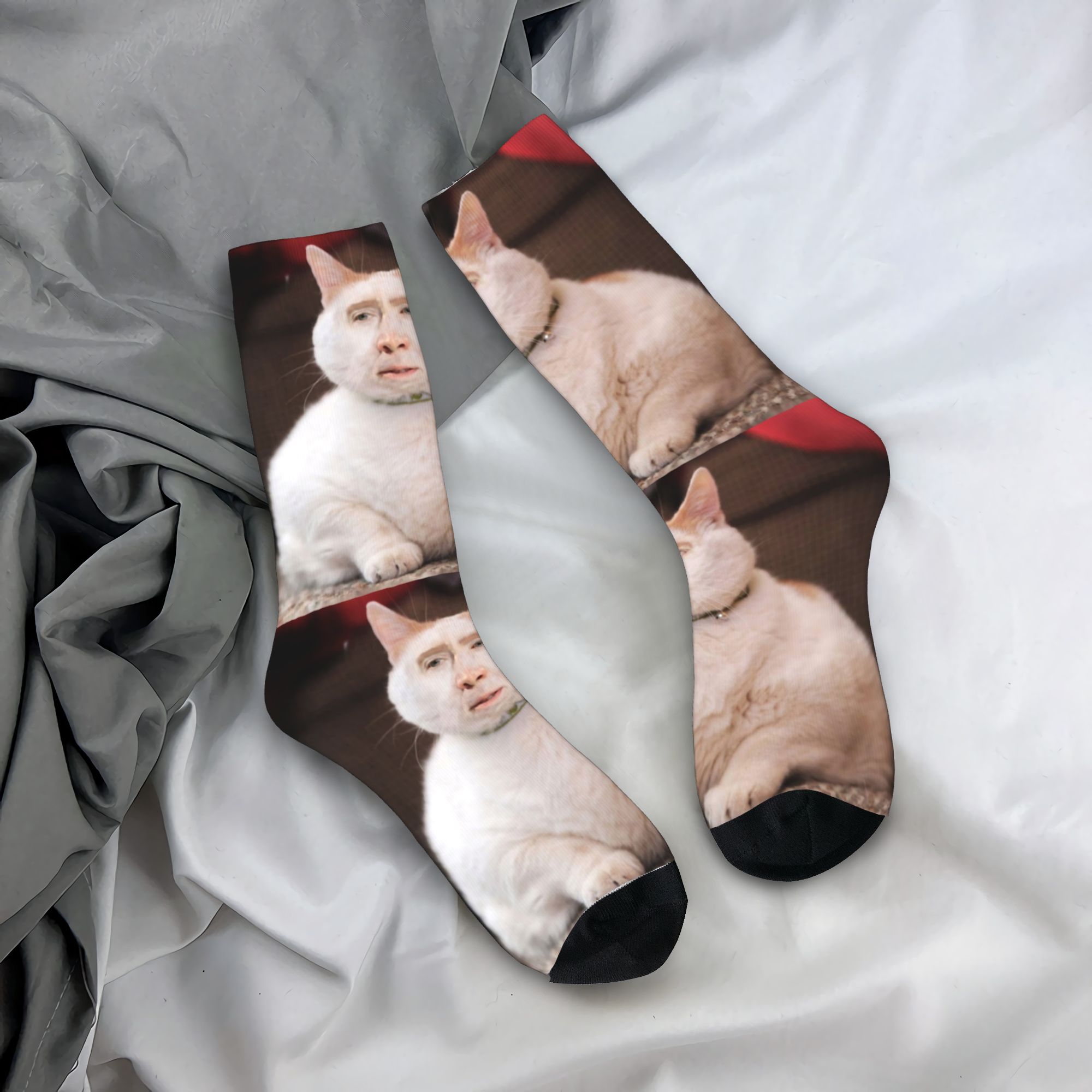Dress Sock Men - Aangepaste Nicolas Cage Cat Meme mannen