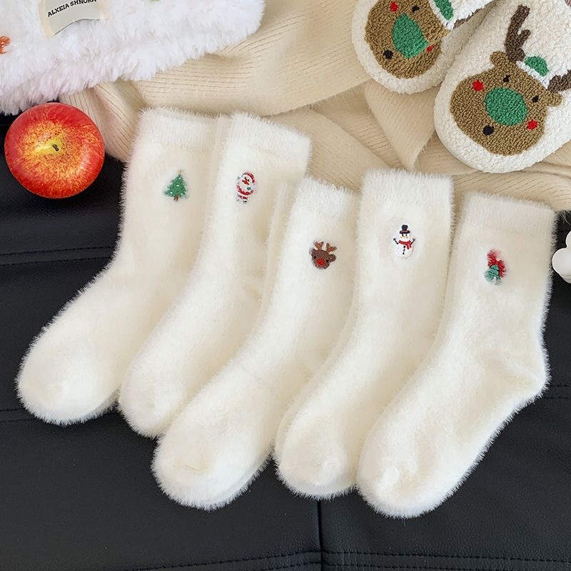 Thermal Sock Winter - Kerstpatroon Nertsen Fluwelen Sokken Vrouwen Winter